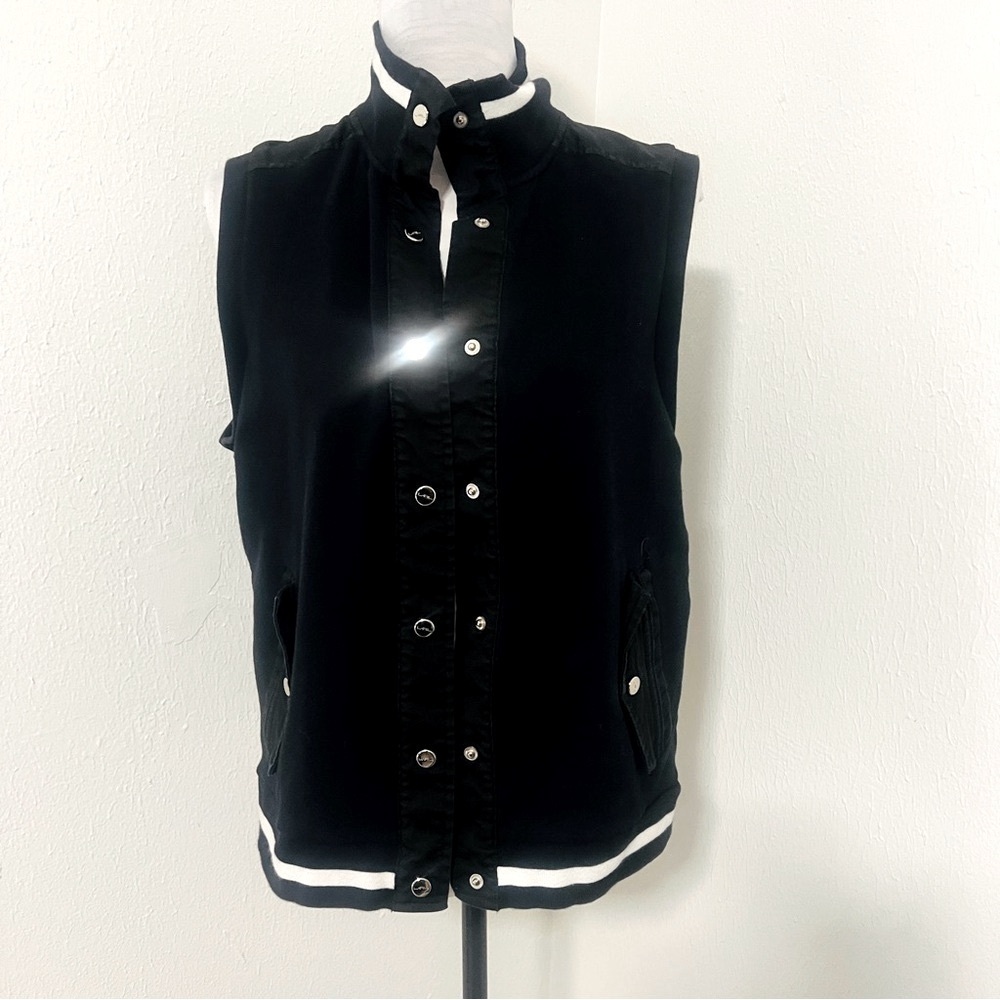 Lauren Active Ralph Lauren Women’s XL Black Vest with White Trim Cloth